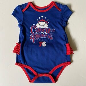 Philadelphia 76ers One Piece Size 6 9 Months Court Princess Romper Ruffle Hoops